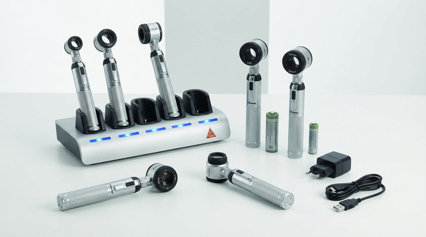 Batterie- & Ladegriffe für Dermatoskope