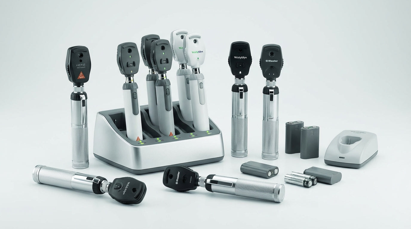 Batterie- & Ladegriffe für Ophthalmoskope