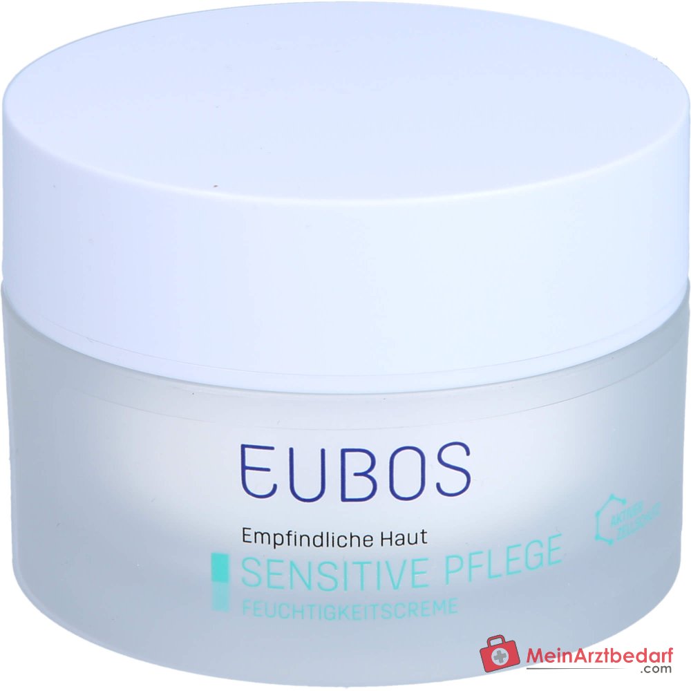 Eubos Sensitive Pflege Feuchtigkeitscreme Braunalgenextrakt / Süßholzwurzel / Vitamin E / Panthenol / Macadamiaöl Creme, 50 ml.