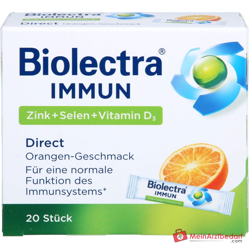 Hermes Arzneimittel Biolectra Immun Direct Zink / Selen / Vitamin D3 / Histidin Micro-Pellets, 20 Sticks.