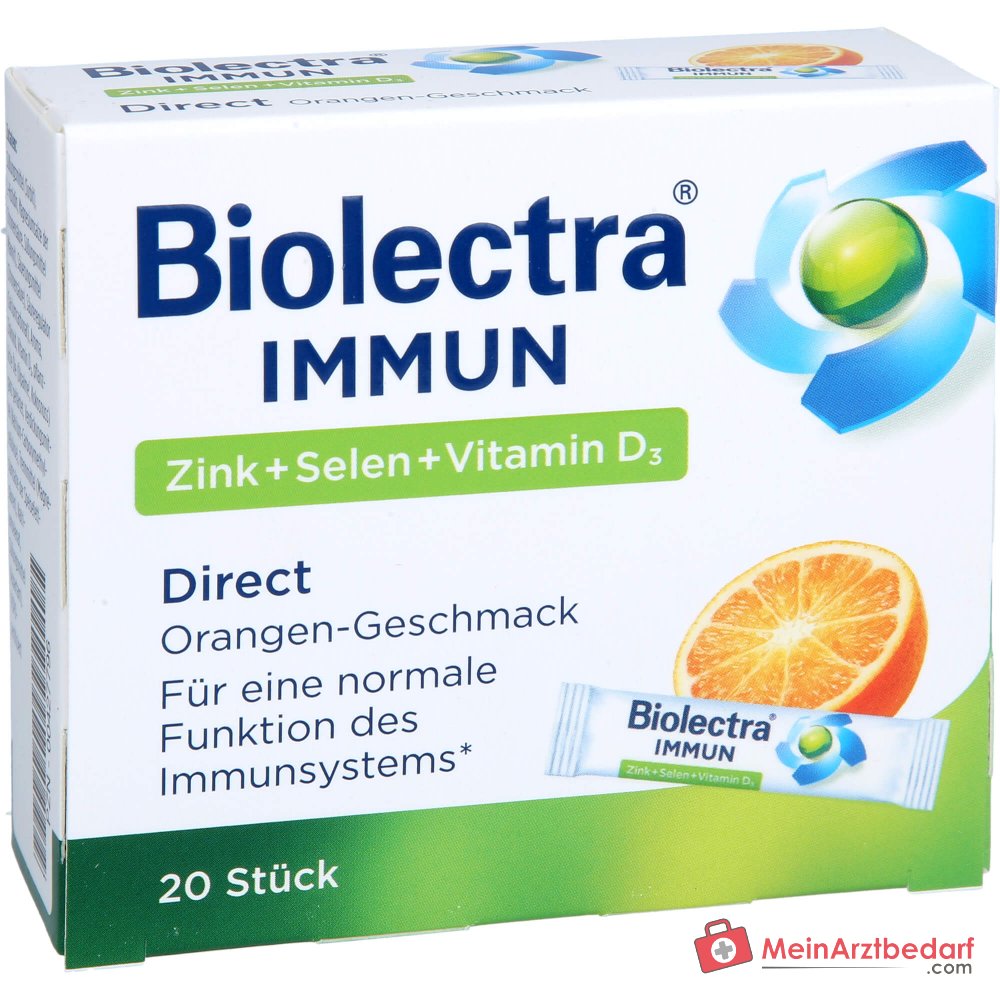 Hermes Arzneimittel Biolectra Immun Direct Zink / Selen / Vitamin D3 / Histidin Micro-Pellets, 20 Sticks.