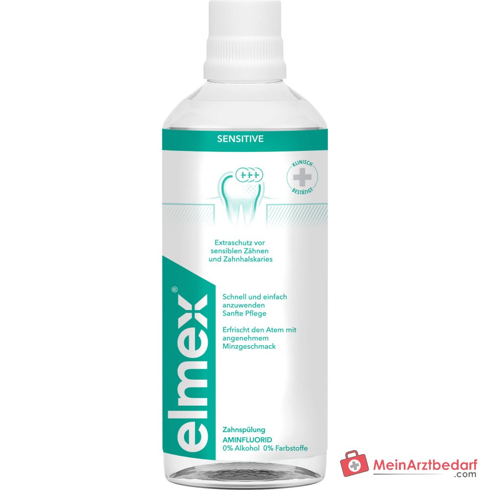 elmex Sensitive Zahnspülung Aminfluorid / Natriumfluorid Mundspülung, 400 ml.