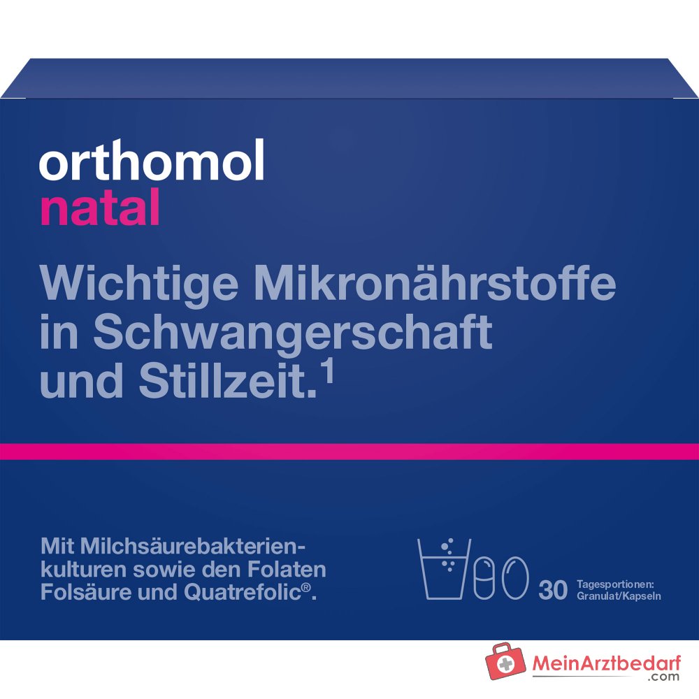 Orthomol Natal Granulat und Kapseln Kombipackung, 30 Tagesportionen.