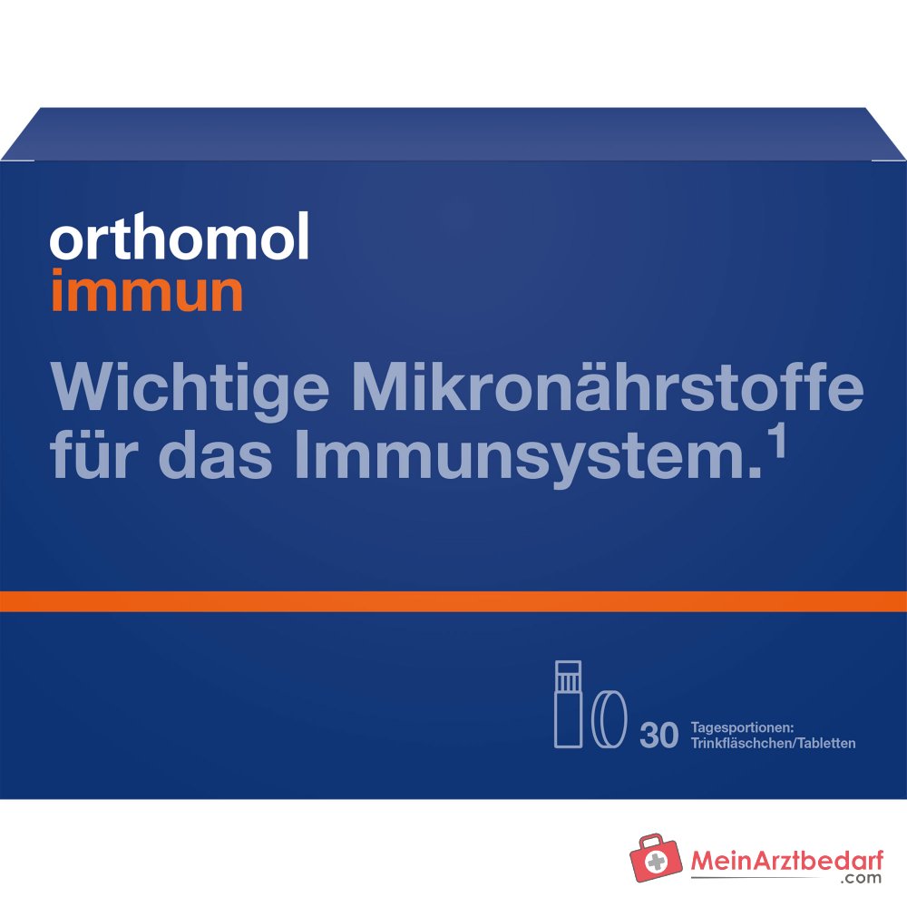Orthomol Immun Trinkfläschchen mit Tabletten, 30 Stück.