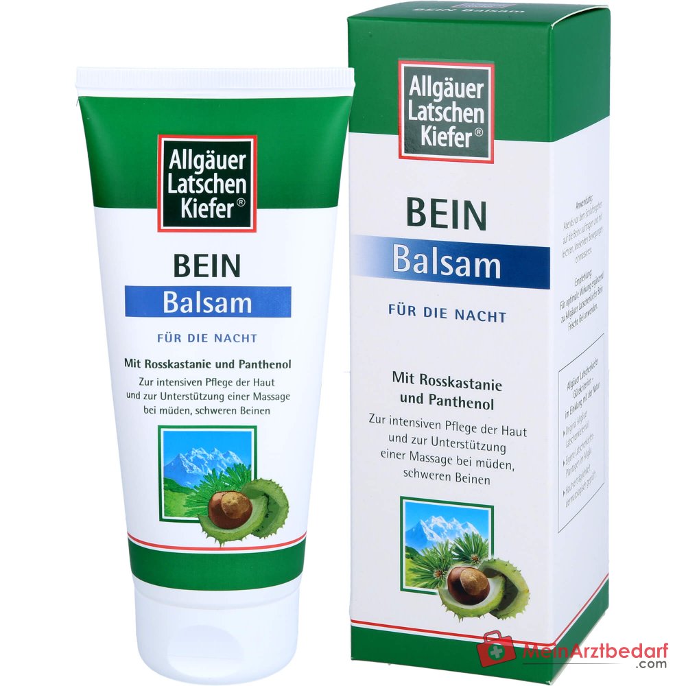 Allgäuer Latschenkiefer Bein Balsam für die Nacht Latschenkiefernöl / Rosskastanie / Panthenol Balsam, 200 ml.