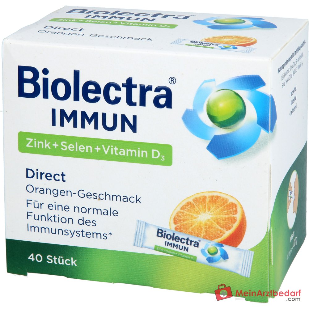Biolectra Immun Direct Zink / Selen / Vitamin D3 / Histidin Micro-Pellets, 40 Sticks.