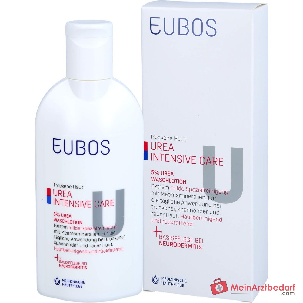 Eubos Piel Seca 5% Urea Loción Limpiadora, 200 ml