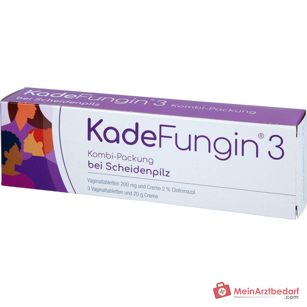 KadeFungin 3 Clotrimazol Vaginaltabletten 200 mg und Creme 2%, Kombipackung.