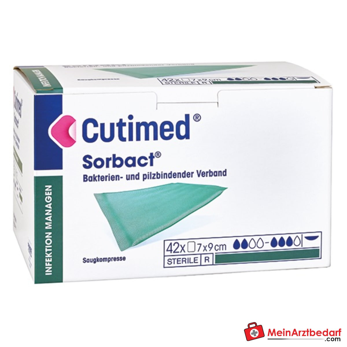 Cutimed Sorbact Kompressen 7 x 9 cm, 42 Stück.