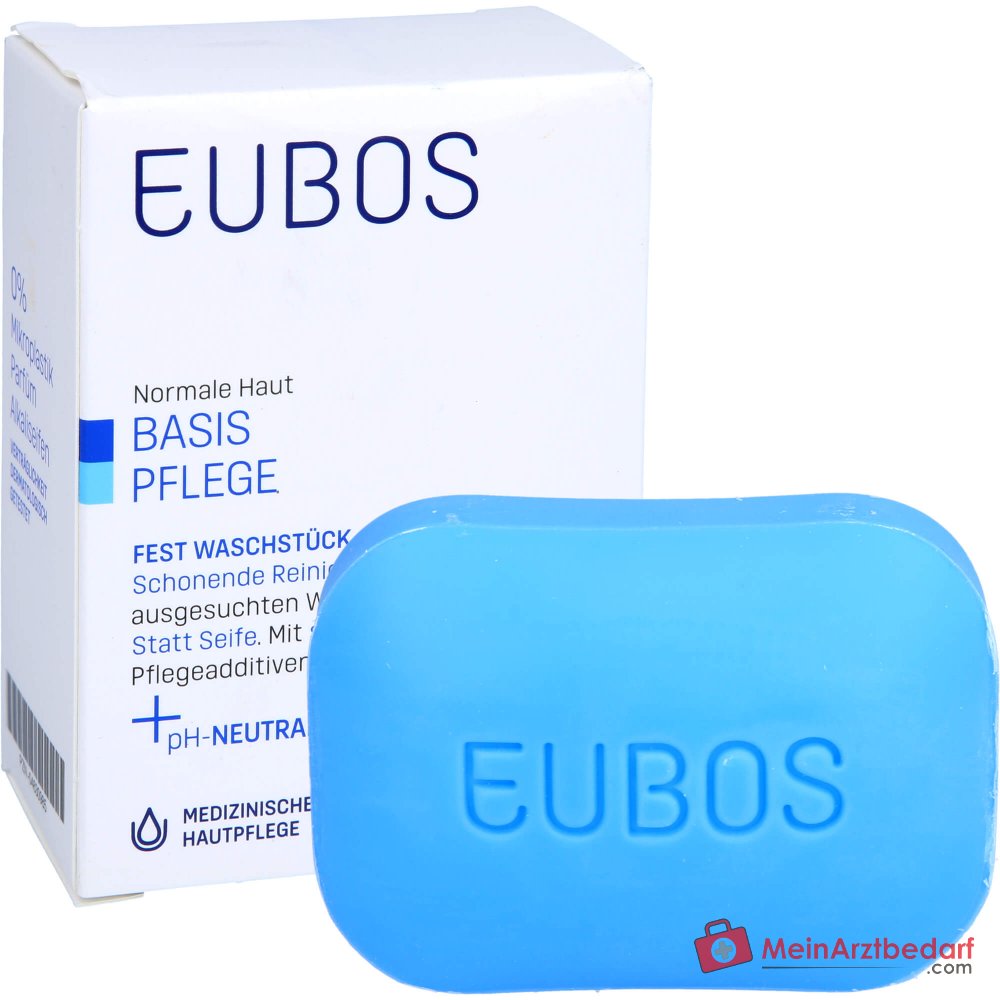 Eubos Fest Waschstück Blau unparfümiert, 125 g