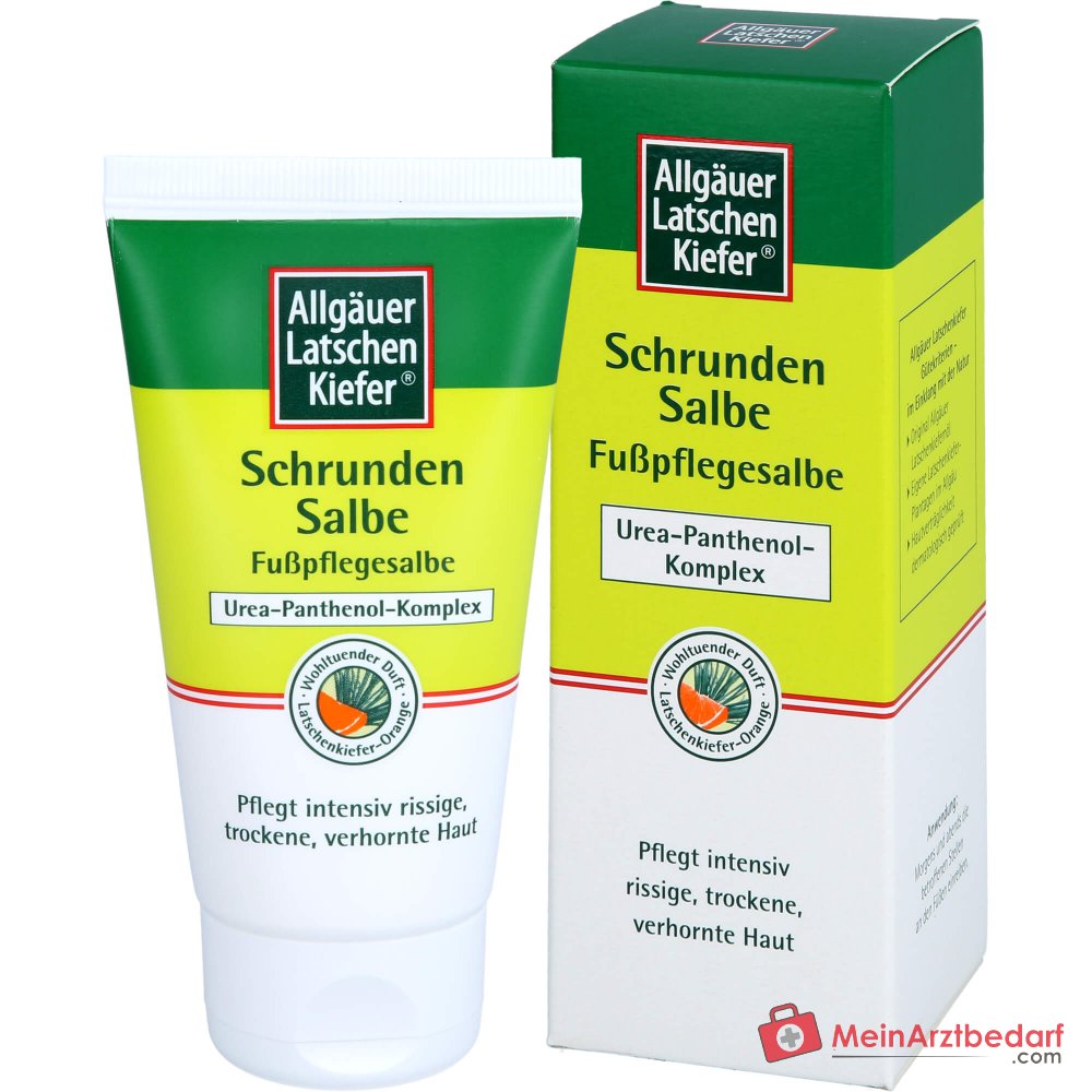 Allgäuer Latschenkiefer Schrunden Salbe Latschenkiefernöl / Urea / Rosskastanie / Hamamelis Salbe, 75 ml.