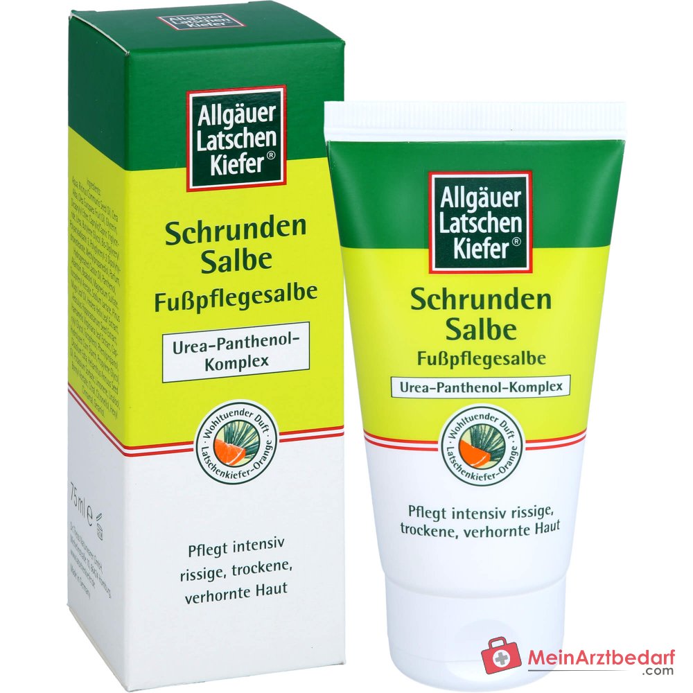 Allgäuer Latschenkiefer Schrunden Salbe Latschenkiefernöl / Urea / Rosskastanie / Hamamelis Salbe, 75 ml.