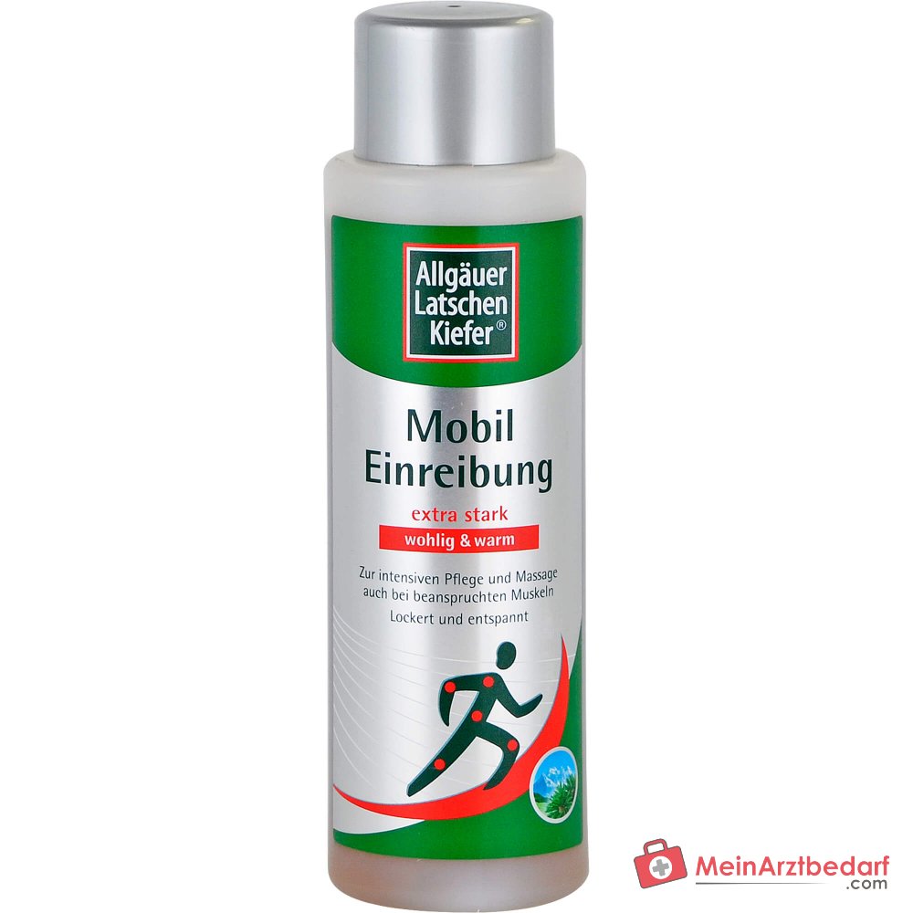 Allgäuer Latschenkiefer Mobil Einreibung extra stark Latschenkiefernöl / Beinwellextrakt / Arnikaextrakt / Salbeiöl / Rosmarinöl / Campher / Allantoin / Panthenol Einreibung, 250 ml.