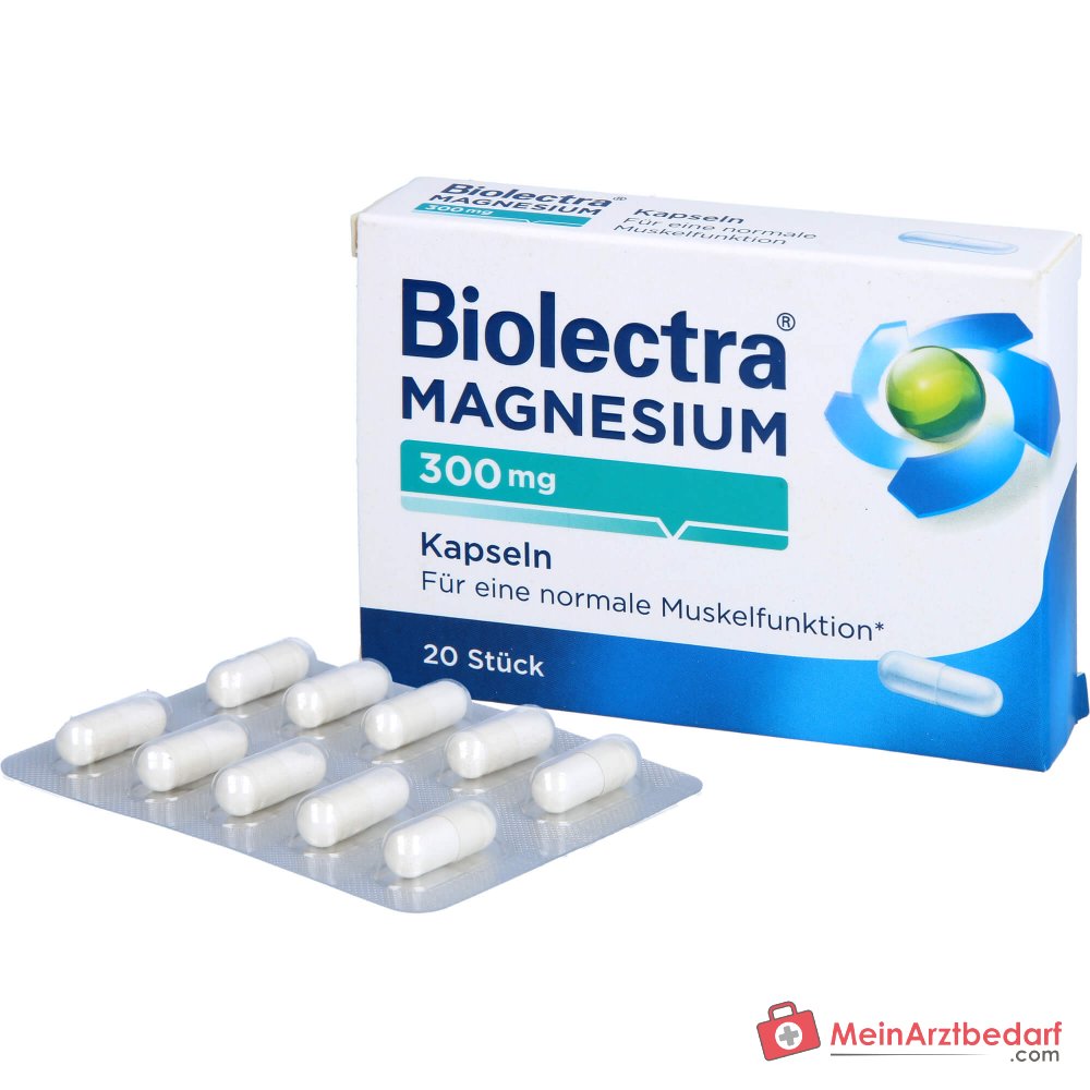 Biolectra Magnesium 300 Magnesiumoxid Kapseln, 20 St..
