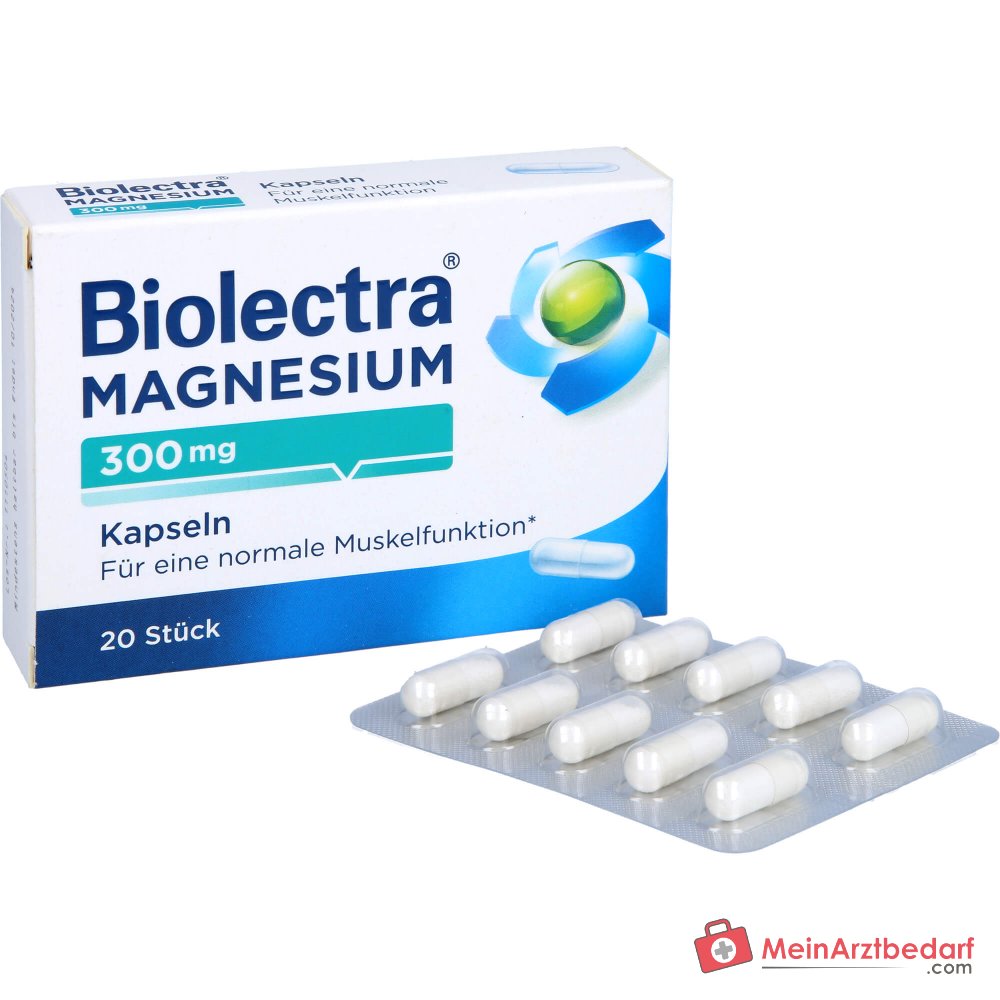 Biolectra Magnesium 300 Magnesiumoxid Kapseln, 20 St..