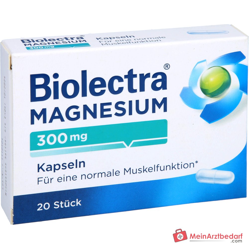 Biolectra Magnesium 300 Magnesiumoxid Kapseln, 20 St..