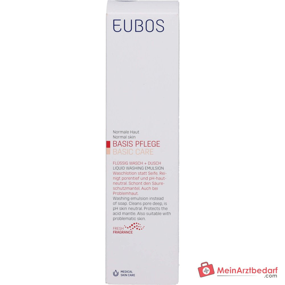 Eubos Basis Cuidado Líquido Lavado + Ducha Rojo con Dosificador, 400 ml