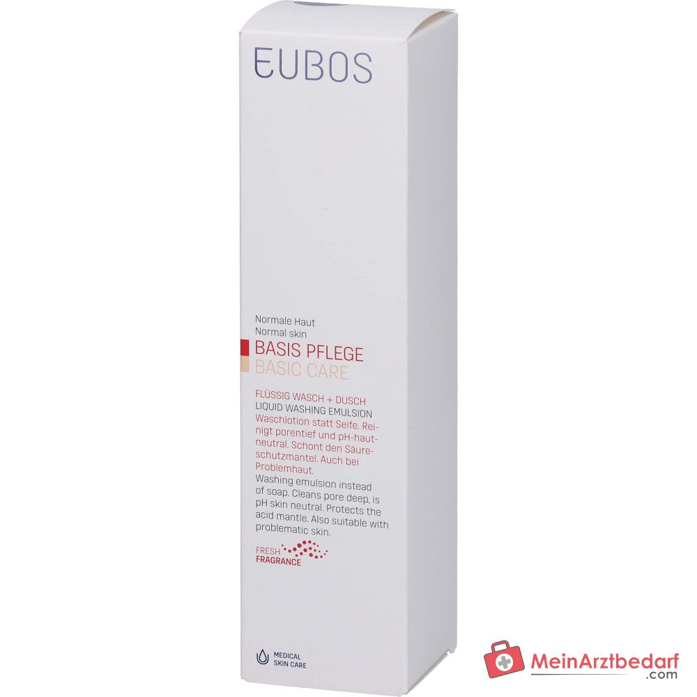 Eubos Basis Cuidado Líquido Lavado + Ducha Rojo con Dosificador, 400 ml
