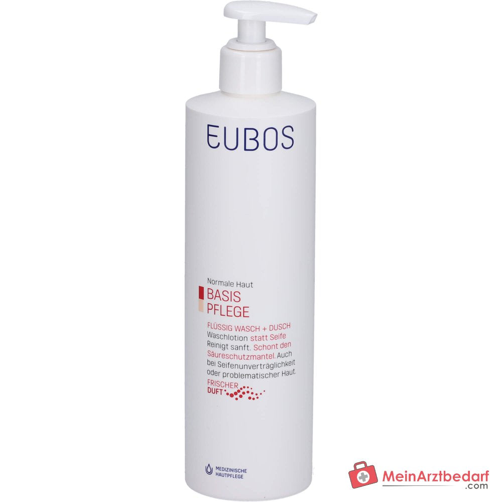 Eubos Basis Cuidado Líquido Lavado + Ducha Rojo con Dosificador, 400 ml