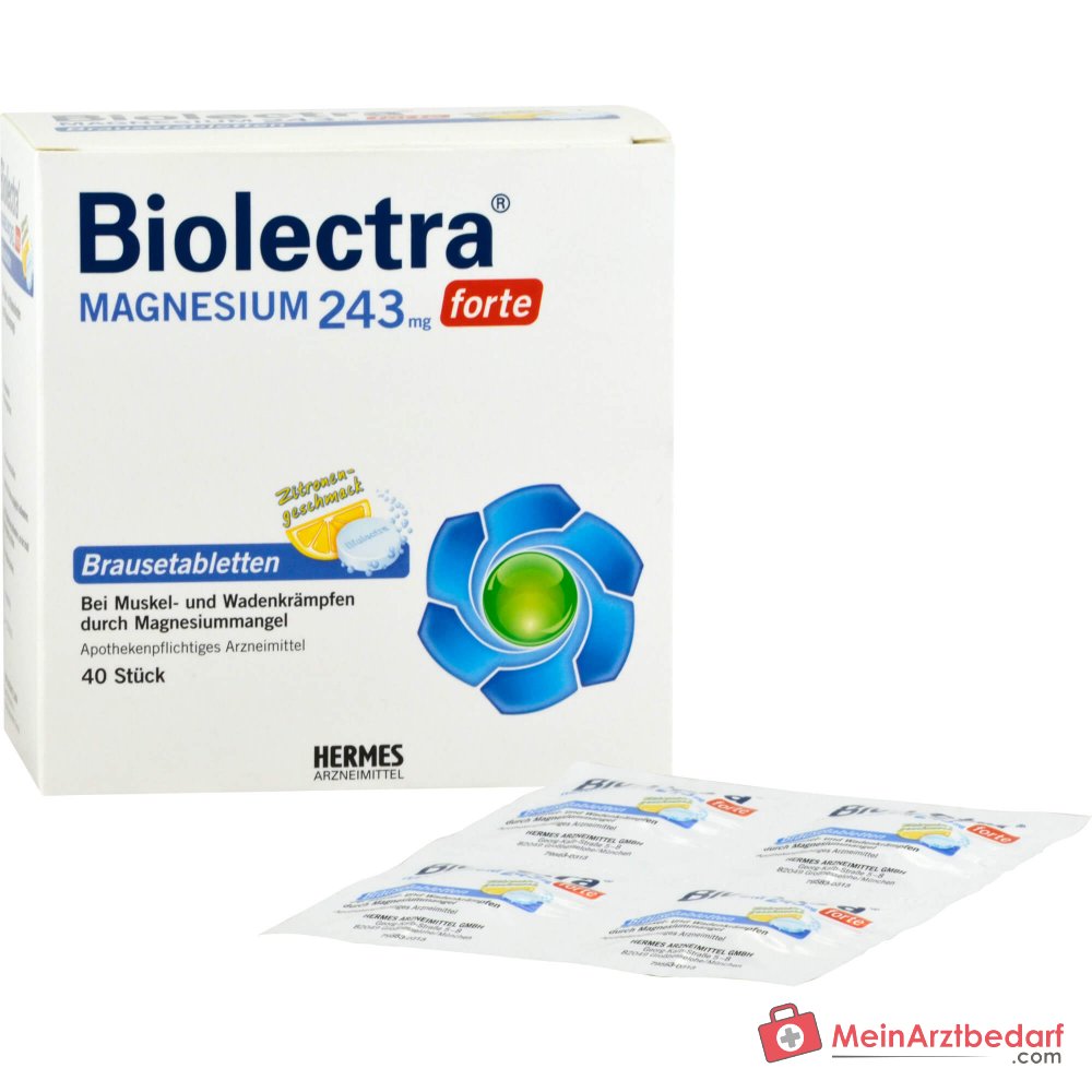 Biolectra Magnesium 243 mg forte Magnesiumoxid Brausetabletten Zitronengeschmack, 40 St..