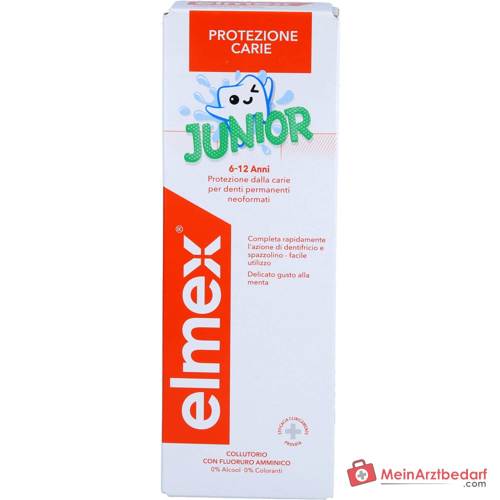 elmex Junior Zahnspülung Aminfluorid / Natriumfluorid Mundspülung, 400 ml.