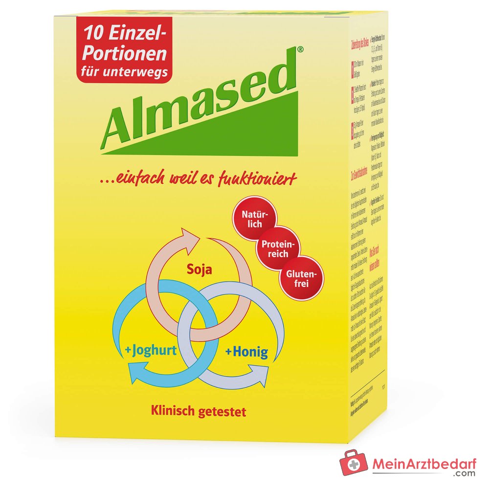 Almased Vitalkost Sojaeiweiß / Bienenhonig / Magermilch-Joghurt Pulver Portionsbeutel, 10 x 50 g.