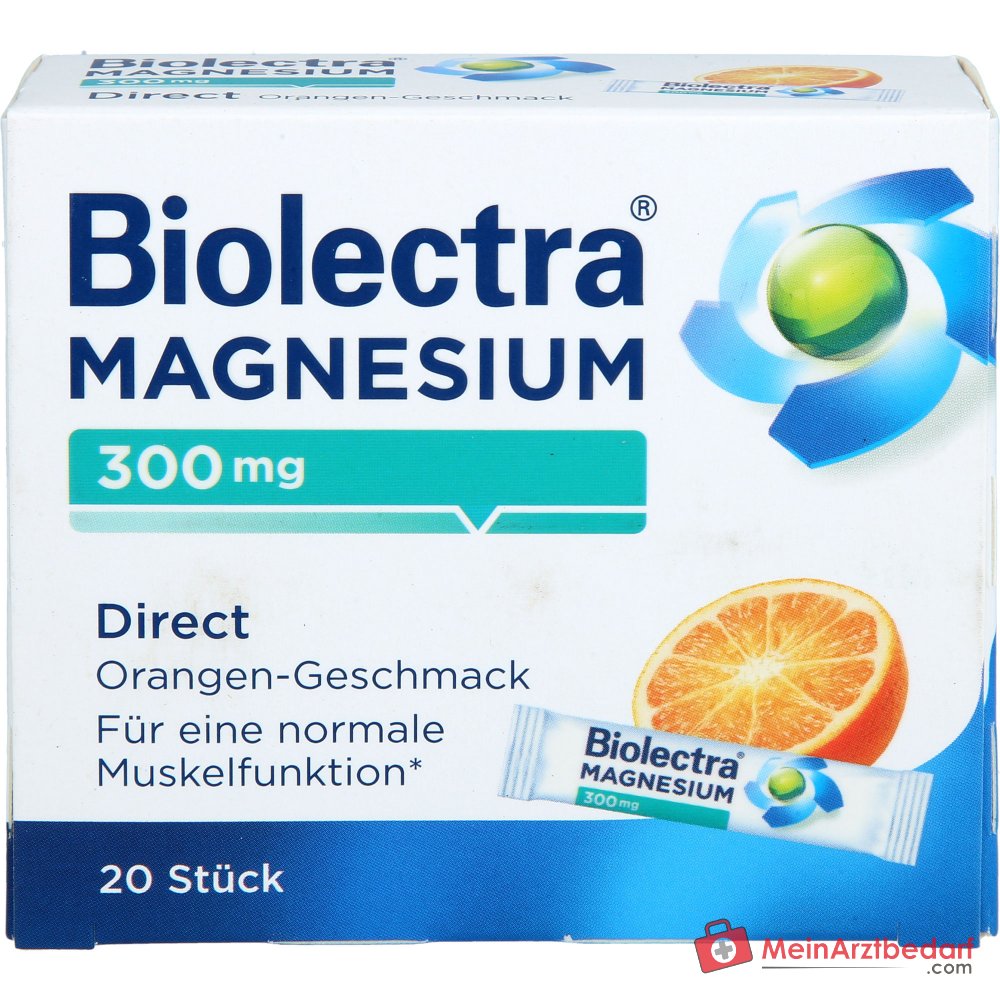 Biolectra Magnesium Direct Magnesiumoxid Direktgranulat Orange, 20 Sticks.