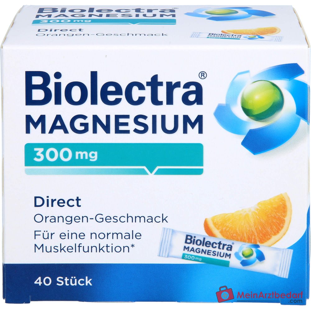 Biolectra Magnesium Direct Orange Magnesiumoxid Direktgranulat, 40 Sticks.