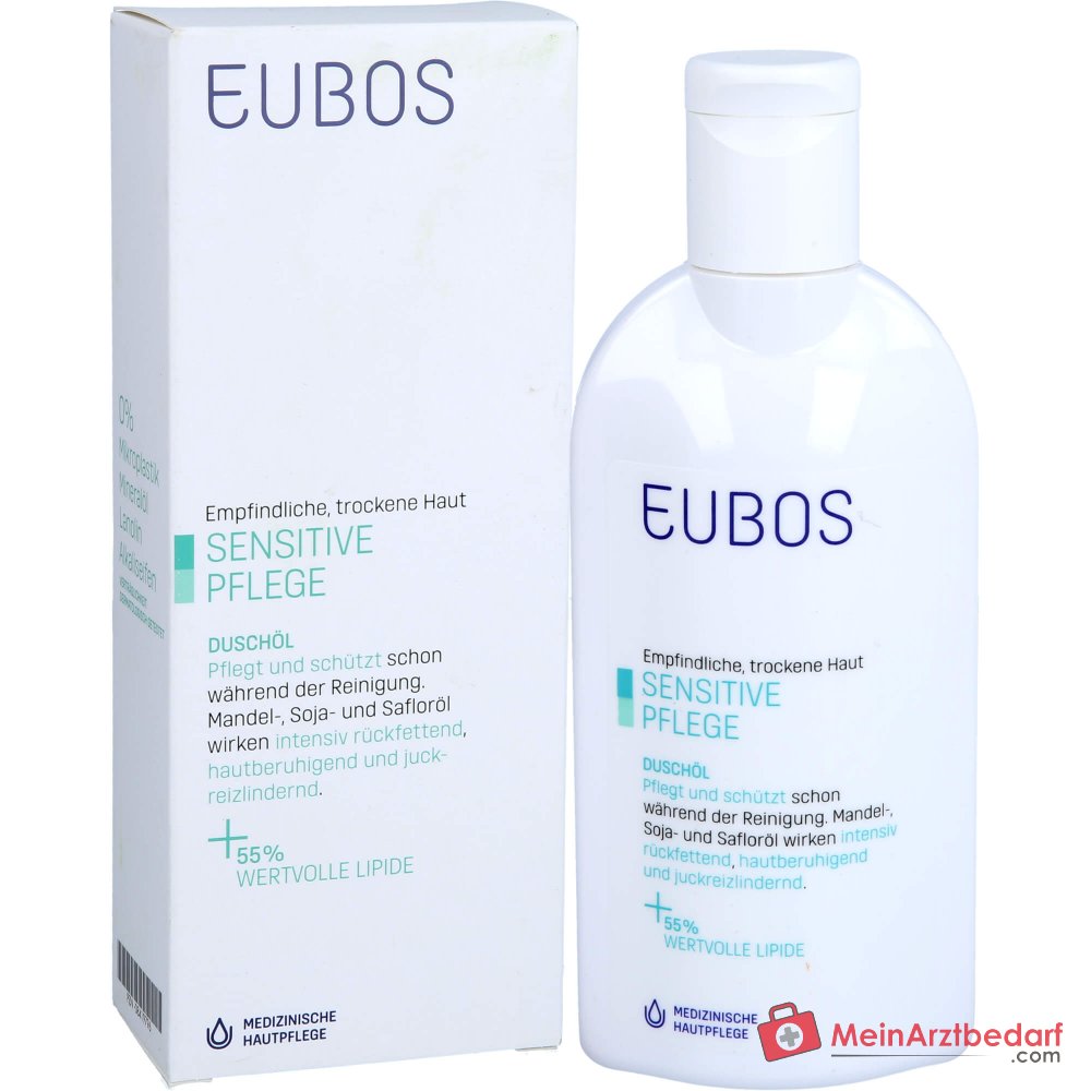 Eubos Sensitive Duschöl F Mandelöl / Sojaöl / Safloröl Duschöl, 200 ml.