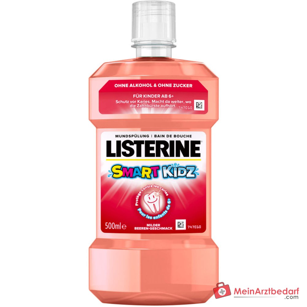 Listerine Smart Kidz Natriumfluorid Mundspülung Beerengeschmack, 500 ml.