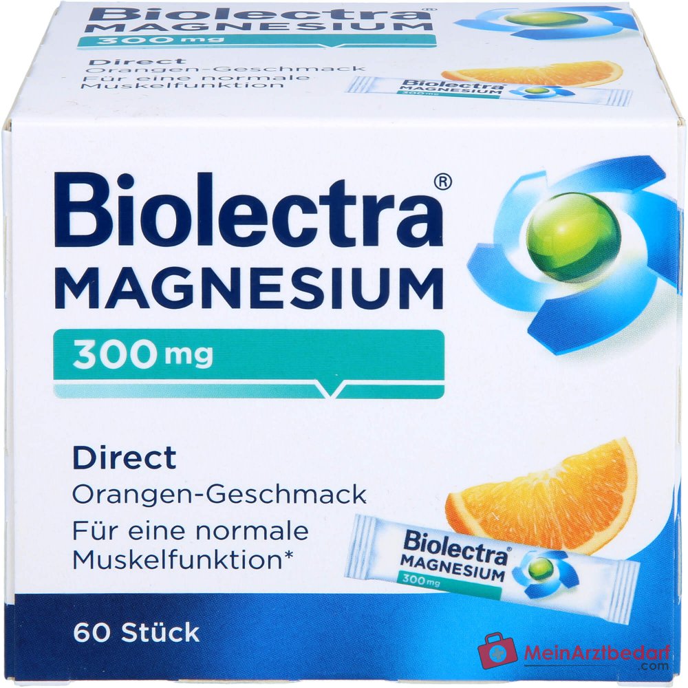 Biolectra Magnesium Direct Orange Magnesiumoxid Direktgranulat, 60 Sticks.