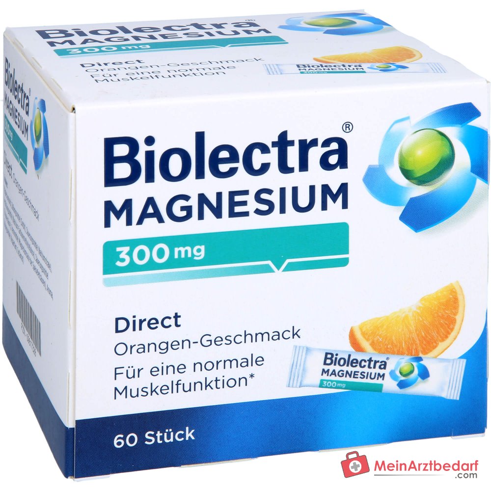 Biolectra Magnesium Direct Orange Magnesiumoxid Direktgranulat, 60 Sticks.