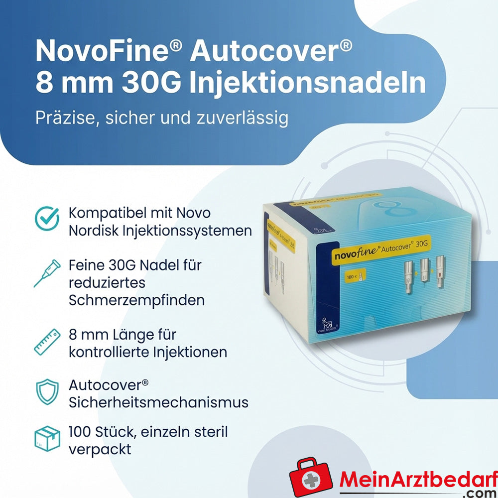 Aghi ipodermici NovoFine Autocover 8 mm 30G 100 pezzi