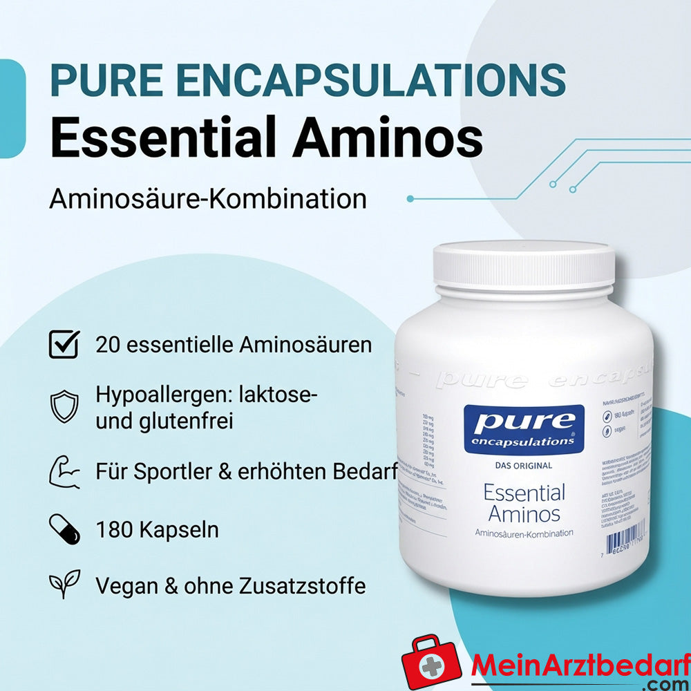 Pure Encapsulations Essential Aminos - 20 kapsułek niezbędnych aminokwasów 180 kapsułek