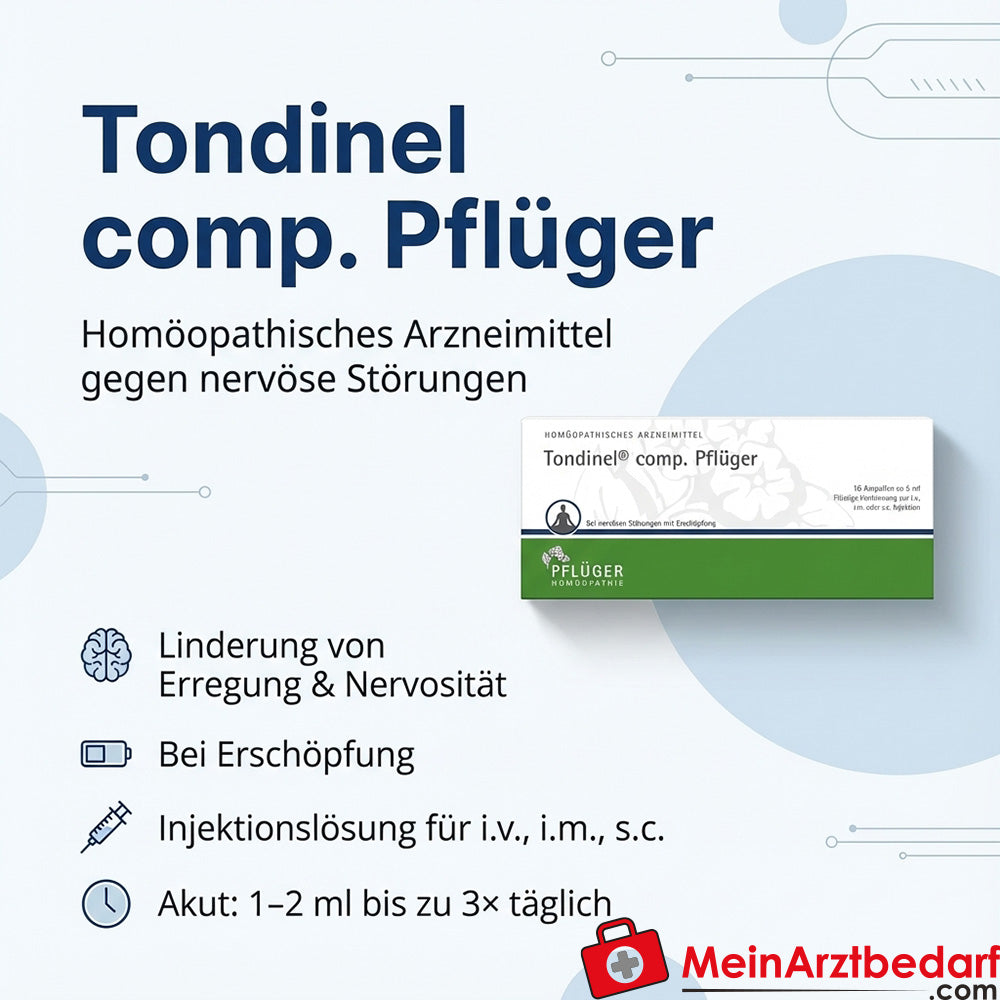 Pflüger Tondinel comp. homeopathische oplossing voor injectie (Aurum metallicum, Chininum arsenicosum, Gelsemium sempervirens)