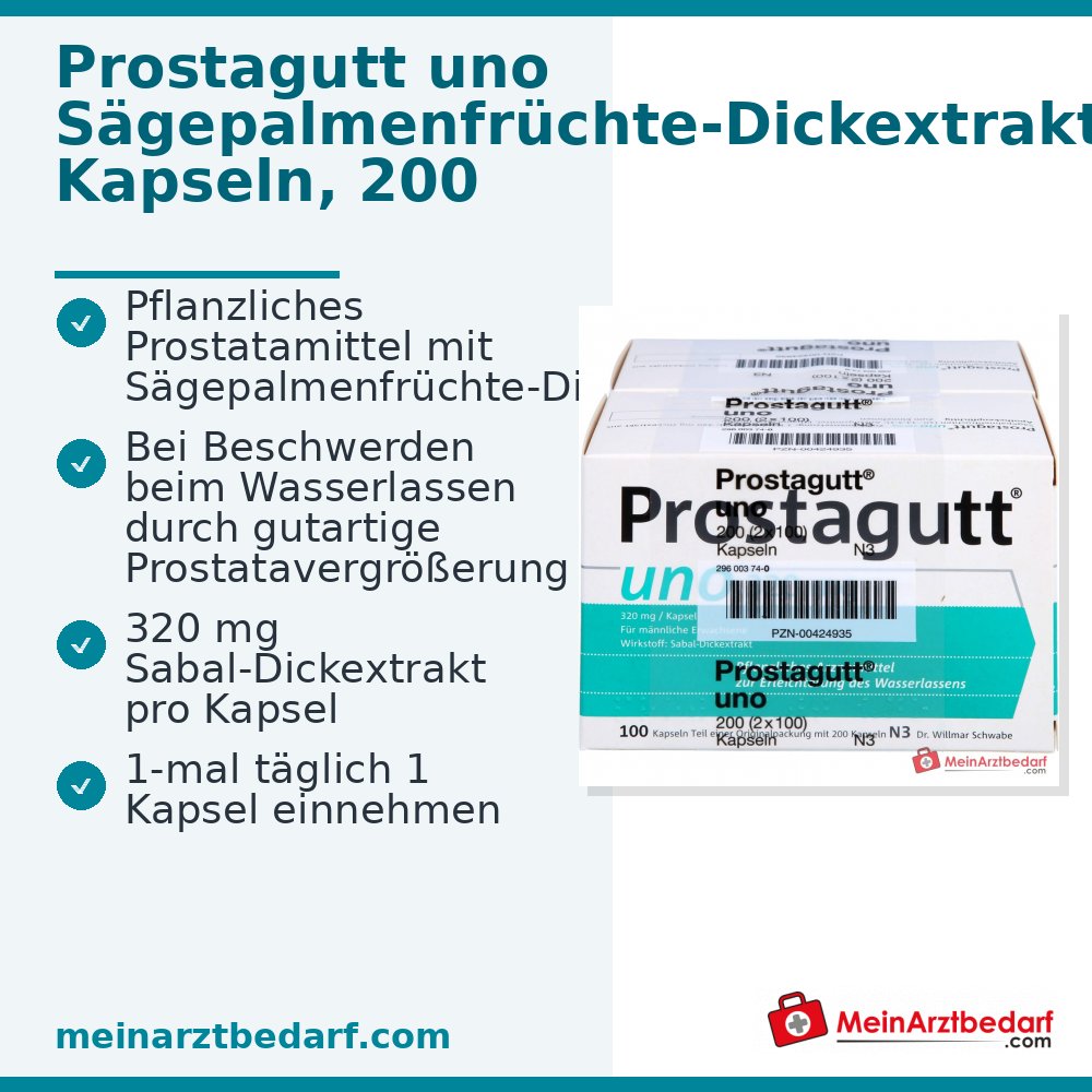 Prostagutt uno zaagpalmvruchten-dikextract capsules, 200 st.