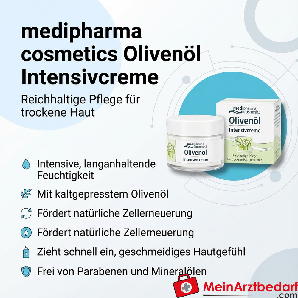 medipharma cosmetics Olijfolie Intensieve Crème met Dexpanthenol & Retinolpalmitaat Crème 50 ml