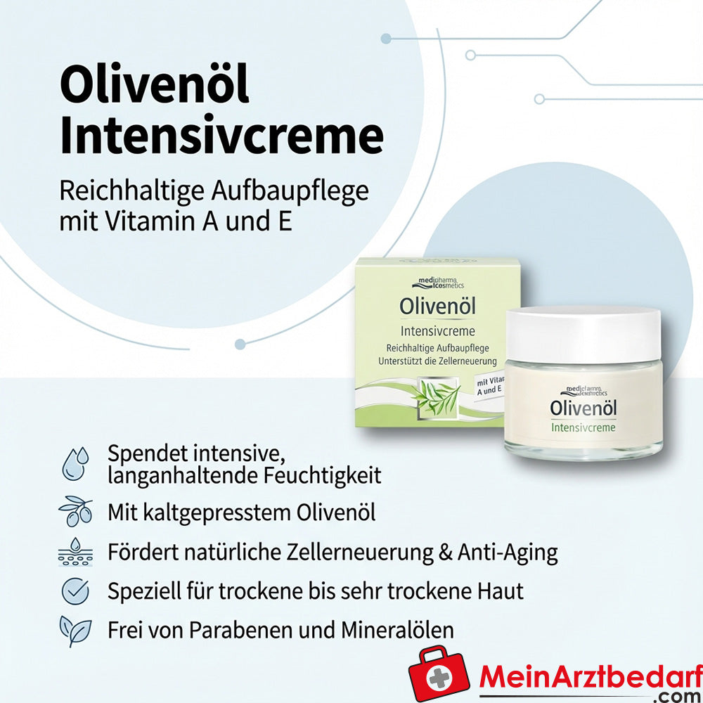 medipharma cosmetics Olijfolie Intensieve Crème met Dexpanthenol & Retinolpalmitaat Crème 50 ml
