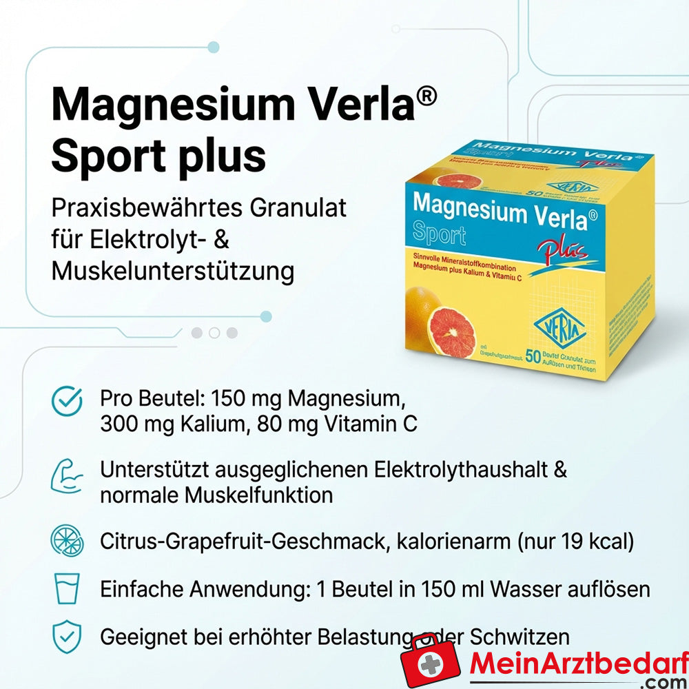 Verla Magnez Verla Plus granulat 150 mg magnezu, 300 mg potasu, 80 mg witaminy C saszetka 50 szt.