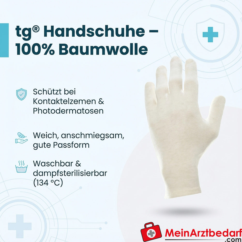 tg Handschuhe 100% Baumwolle Gr. M (7,5–8,5) Unterziehhandschuhe 2 Stück