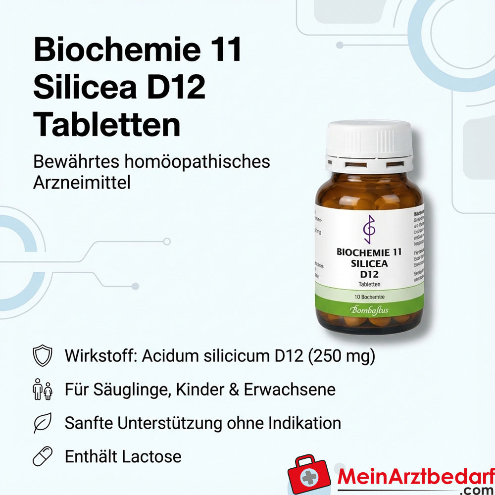 Bombastus Biochimie 11 Silicea D12 Acidum silicicum 250 mg Comprimés