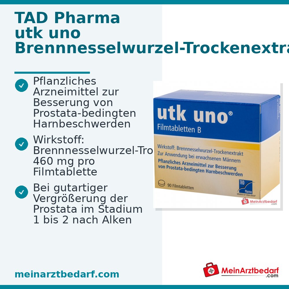 TAD Pharma utk uno Brennnesselwurzel-Trockenextrakt Filmtabletten, 120 St.