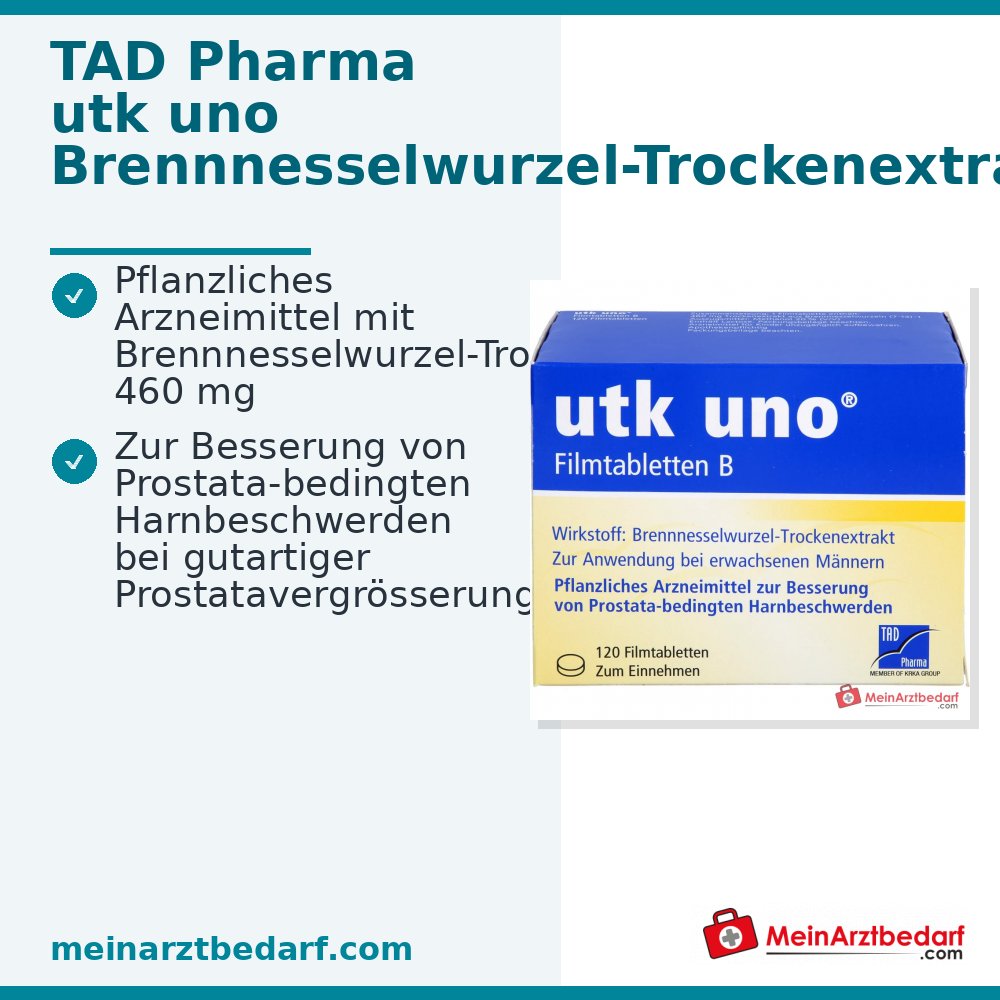 TAD Pharma utk uno Brennnesselwurzel-Trockenextrakt Filmtabletten, 120 St.