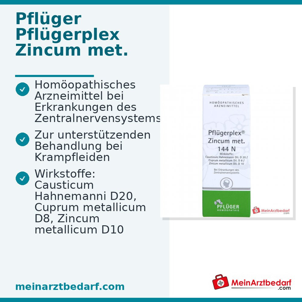 Pflügerplex Zincum met. 144 N homeopathisch geneesmiddel, Zincum D10 Causticum D20 Cuprum D8