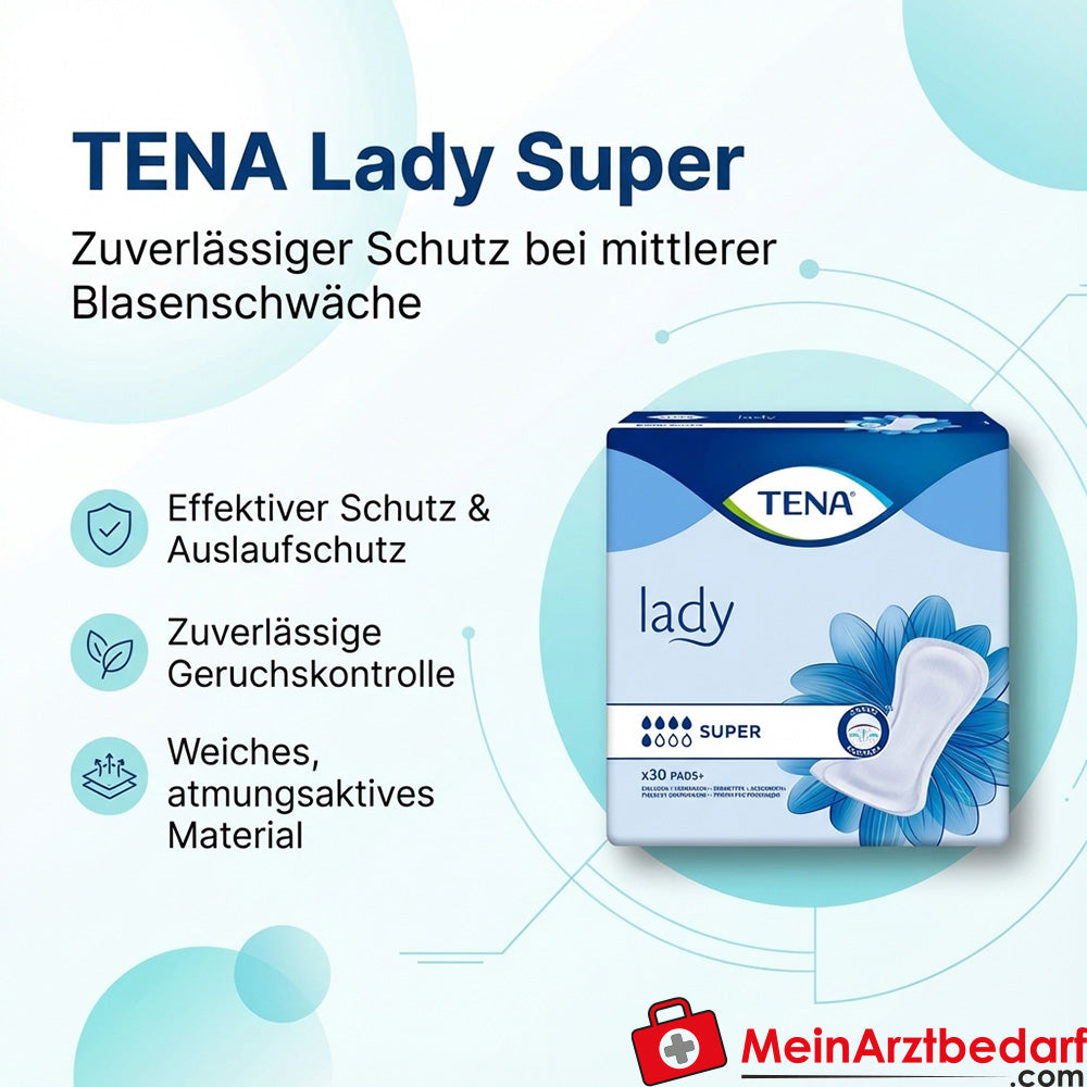 Compresas TENA Lady Super para la incontinencia urinaria moderada