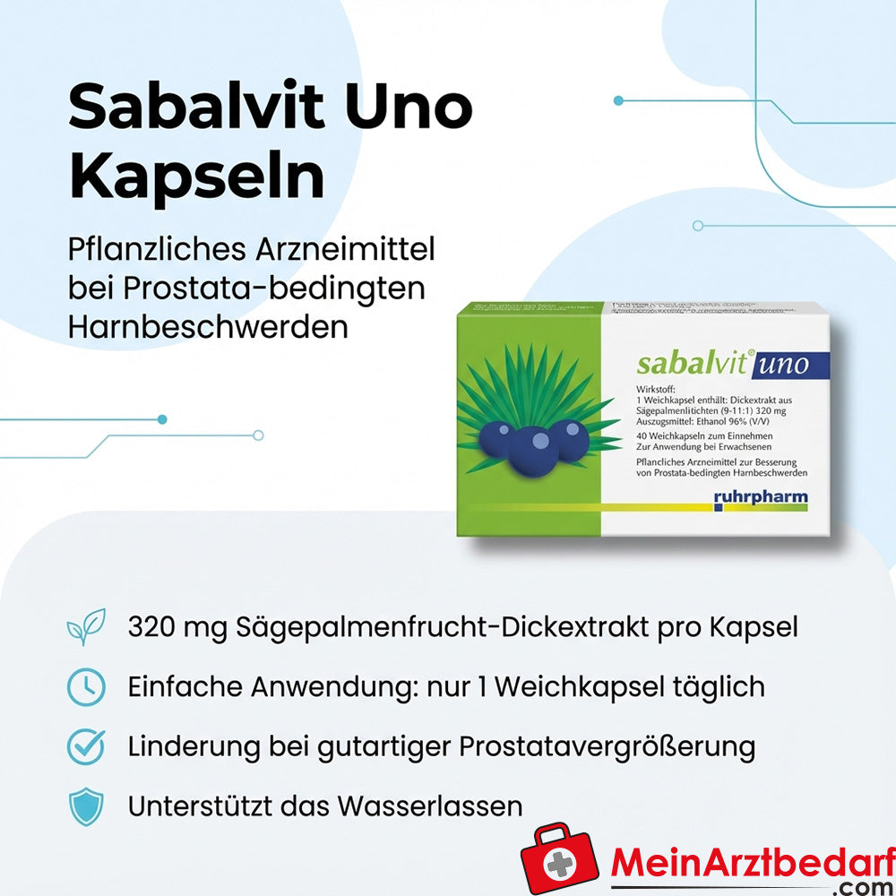 Sabalvit Uno 320 mg ekstrakt z owoców palmy sabałowej kapsułki miękkie