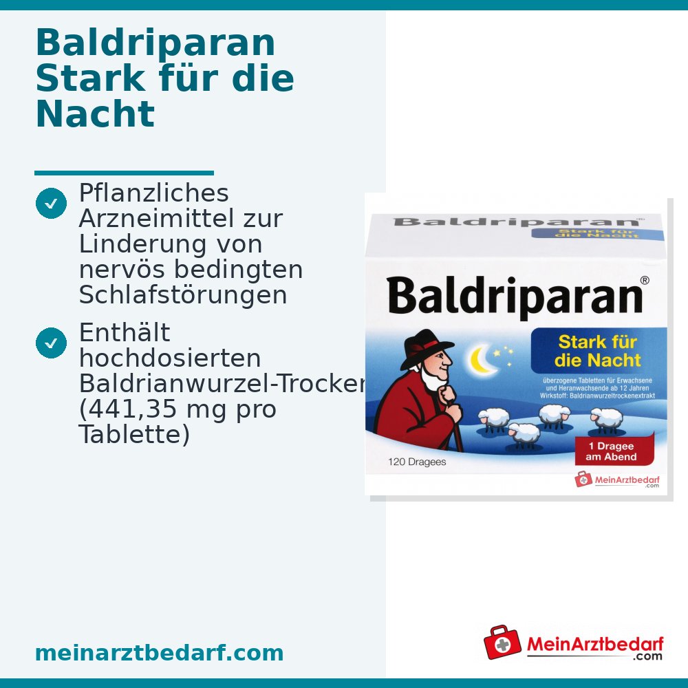 Baldriparan Stark für die Nacht Baldrianwurzel-Trockenextrakt 441,35 mg Dragees 120 St.