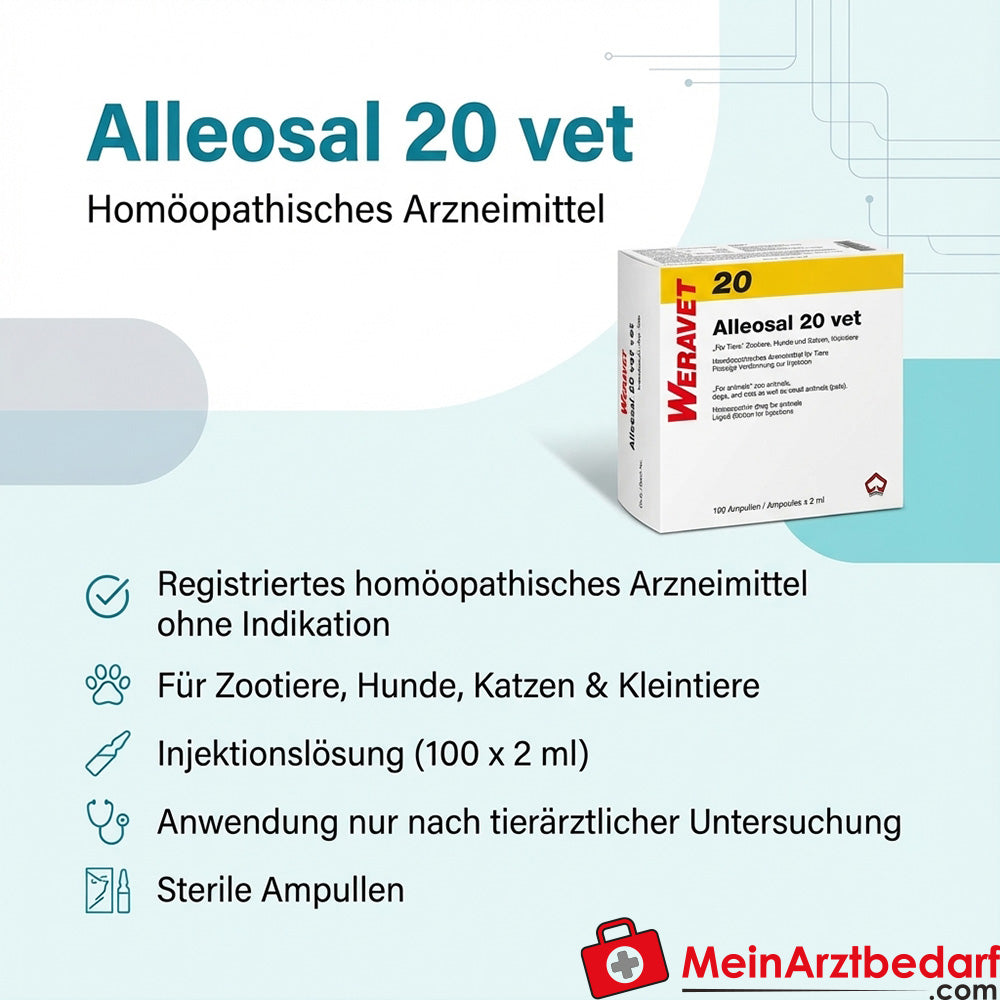 Alleosal 20 vet médicament homéopathique solution injectable 100 x 2 ml