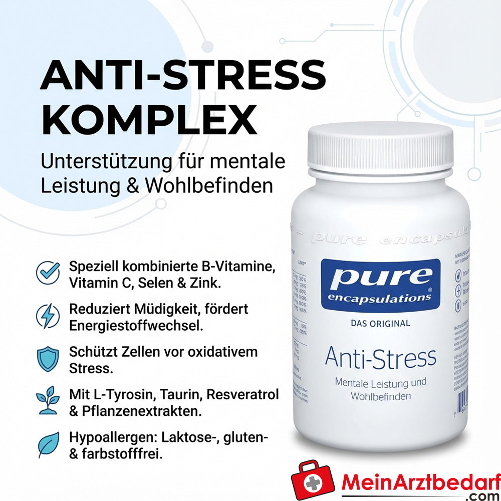 Pure Encapsulations® Anti-Stress - Vitamine B, Vitamina C, Selenio e Zinco 60 Capsule