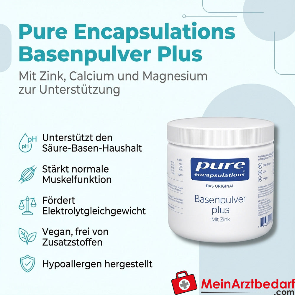 Pure Encapsulations Basenpulver Plus Calcium Magnesium Zink Pulver 200 g